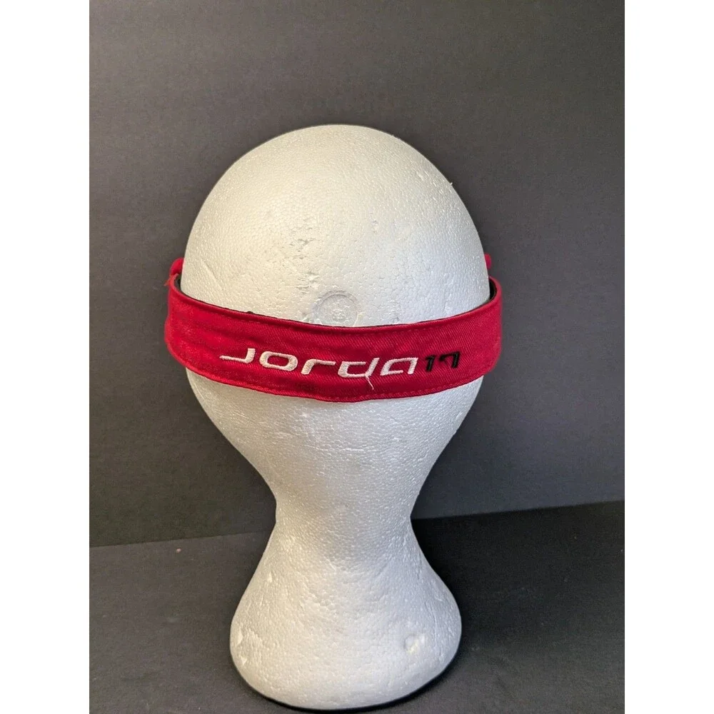 Vintage Air Jordan Visor Hat Men Red Velour Jumpman Stretch Fitted Golf Cap